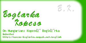 boglarka kopcso business card