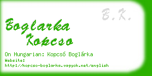 boglarka kopcso business card